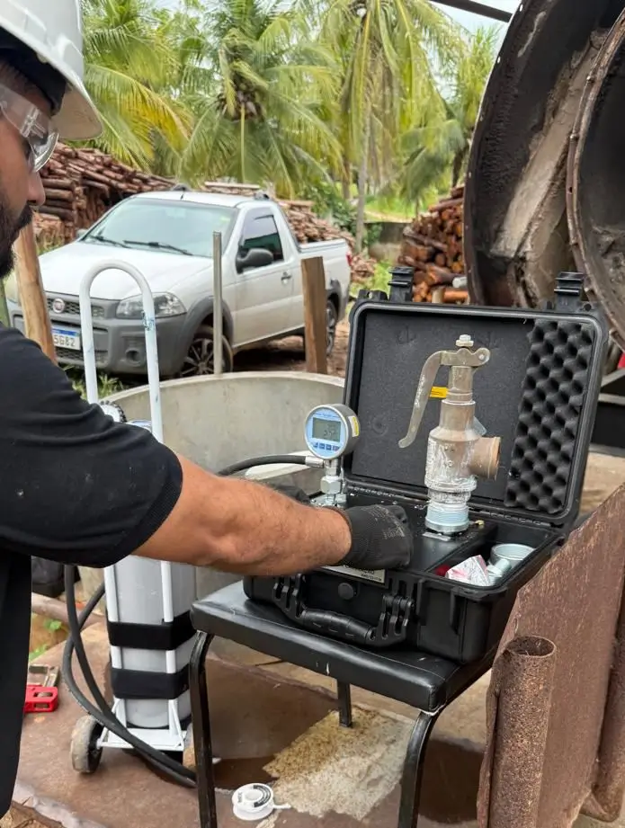 Calibração de válvula e manômetro